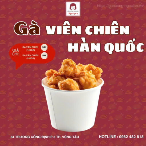 Gà viên chiên: Thưởng thức hương vị gà ta thả vườn tại gà nướng Ngọc Lan